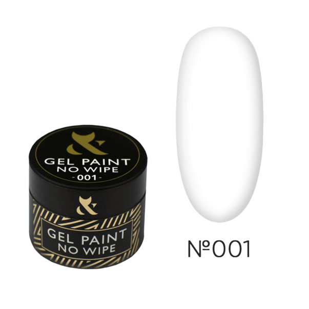 Гель-фарба для дизайну без липкого шару F.O.X Gel paint №001, 5 мл