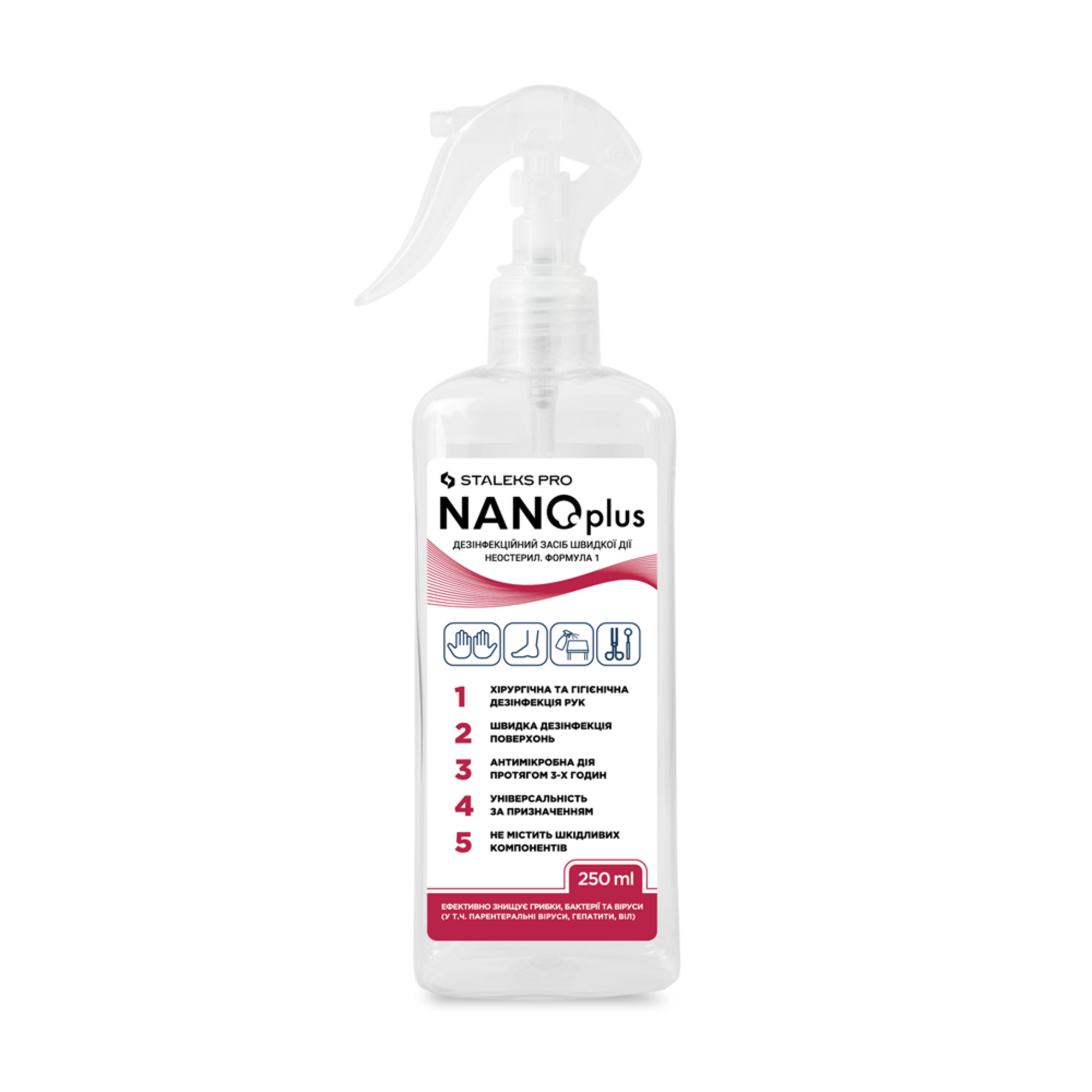 Дезінфекційний засіб швидкої дії NANOplus (тригер) 250 мл